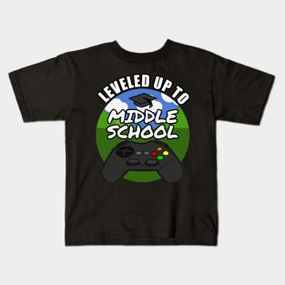 Leveled Up To Middle School Gamer Gaming 2021 Kids T-Shirt